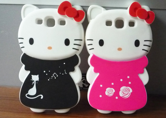 Cubiertas protectoras del teléfono del silicón colorido del Hello Kitty para la galaxia 3 i9300 de Samsung