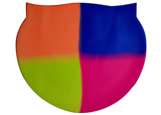 Casquillos de natación durables del silicón para el azul amarillo azul anaranjado del pelo largo